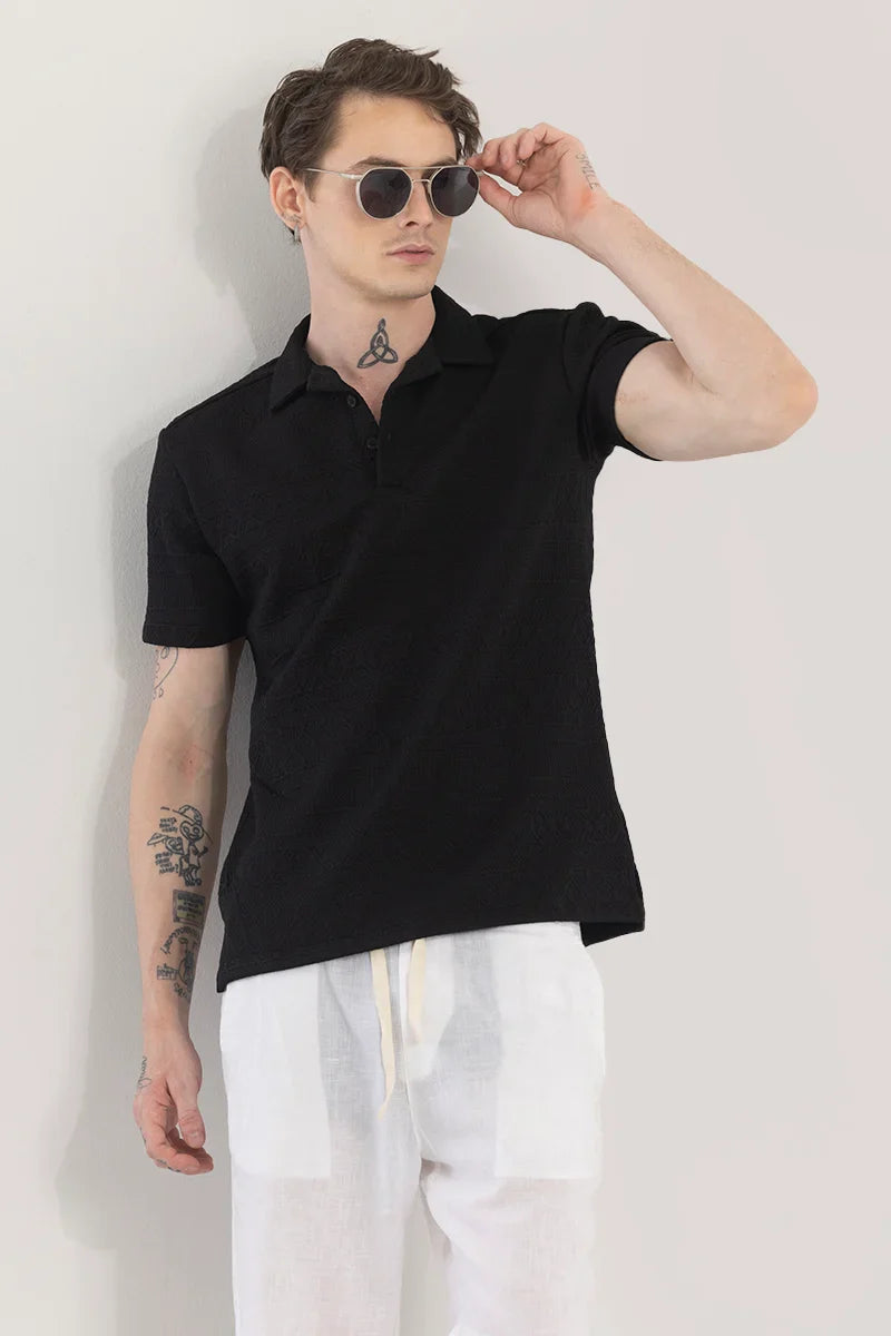 Stockade Black Polo T-Shirt | Relove