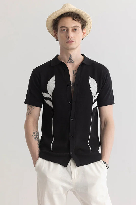 Plumaleaf Black Knitted Shirt | Relove