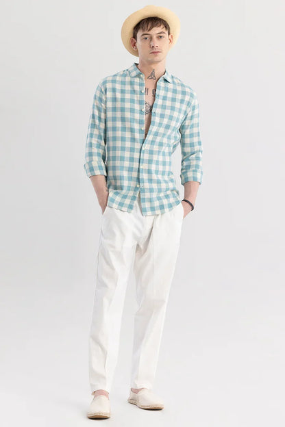 Elysium Ocean Blue Checks Shirt | Relove