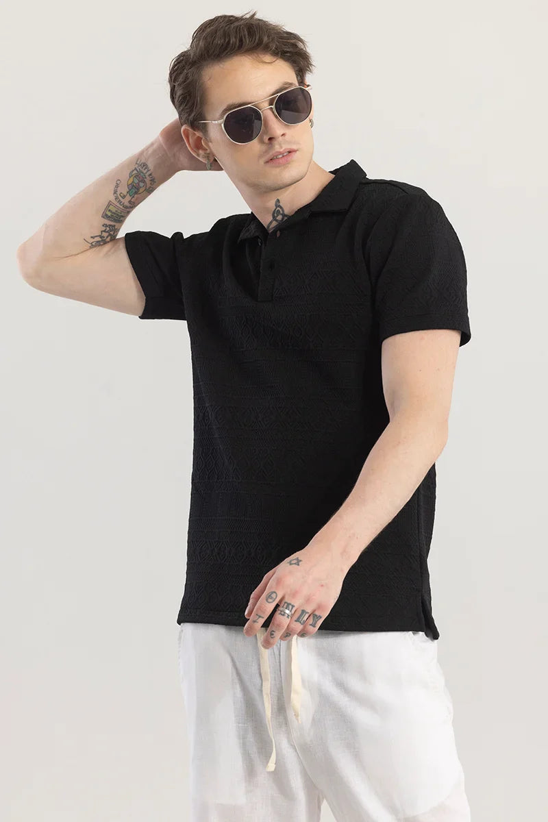 Stockade Black Polo T-Shirt | Relove