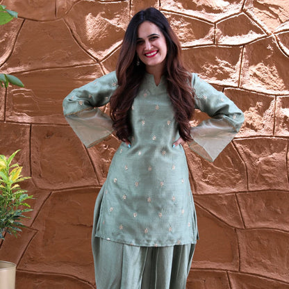 Mint Shade Dhoti Set | Relove