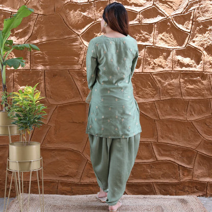 Mint Shade Dhoti Set | Relove