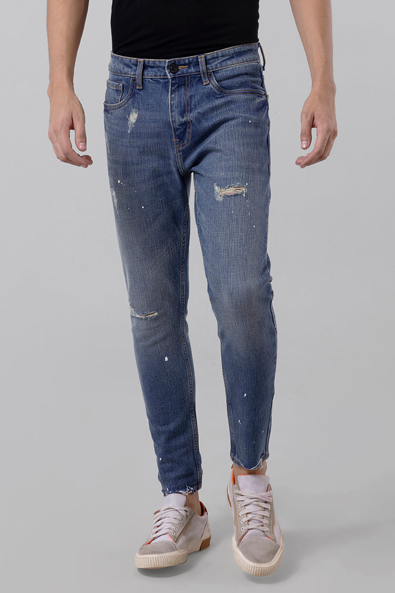 Stained Blue Skinny Jeans | Relove