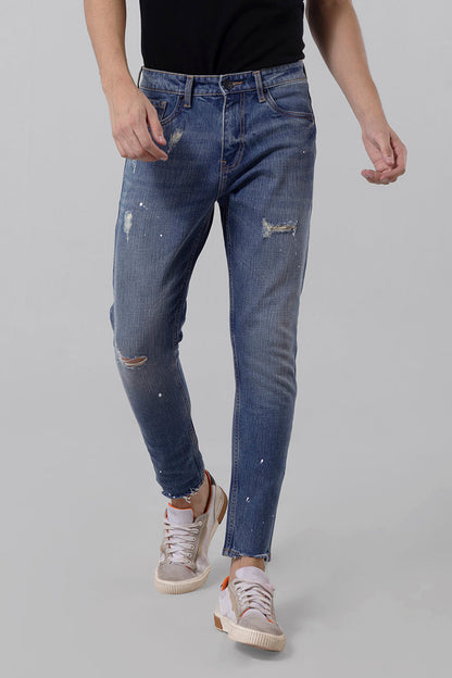 Stained Blue Skinny Jeans | Relove