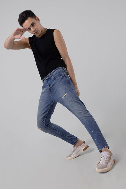 Stained Blue Skinny Jeans | Relove