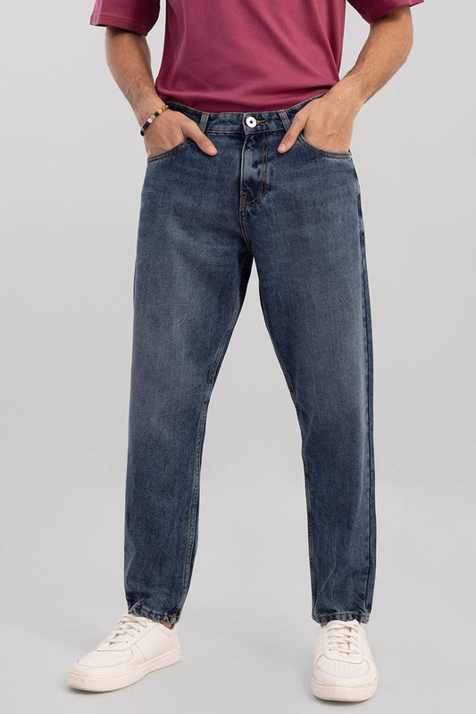 Boozy Mid Blue Basic Baggy Fit Jeans | Relove