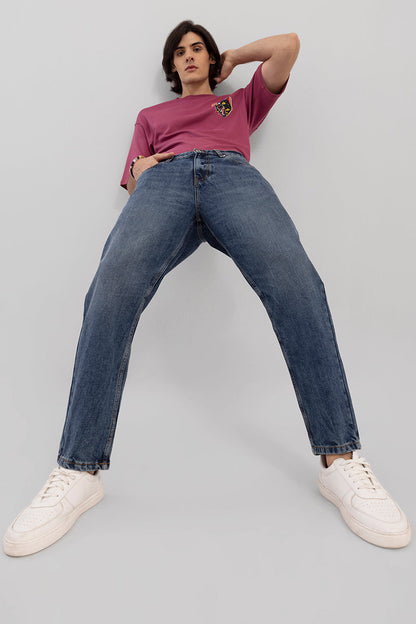 Boozy Mid Blue Basic Baggy Fit Jeans | Relove