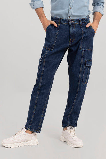 Hip Hop Blue Baggy Cargo Jeans | Relove