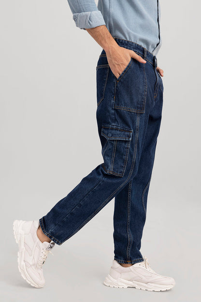 Hip Hop Blue Baggy Cargo Jeans | Relove