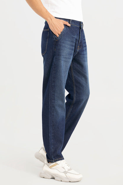 Zappy Mid Blue Basic Baggy Jeans | Relove