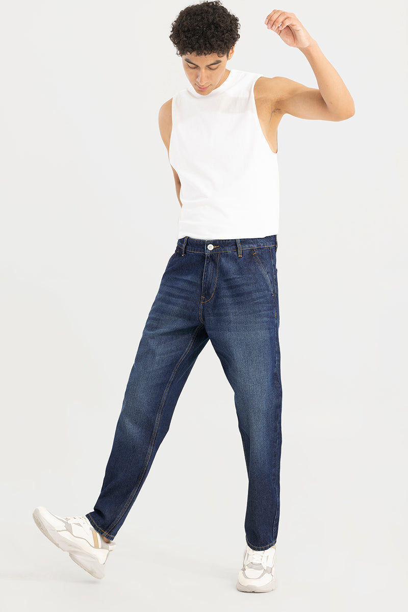 Zappy Mid Blue Basic Baggy Jeans | Relove