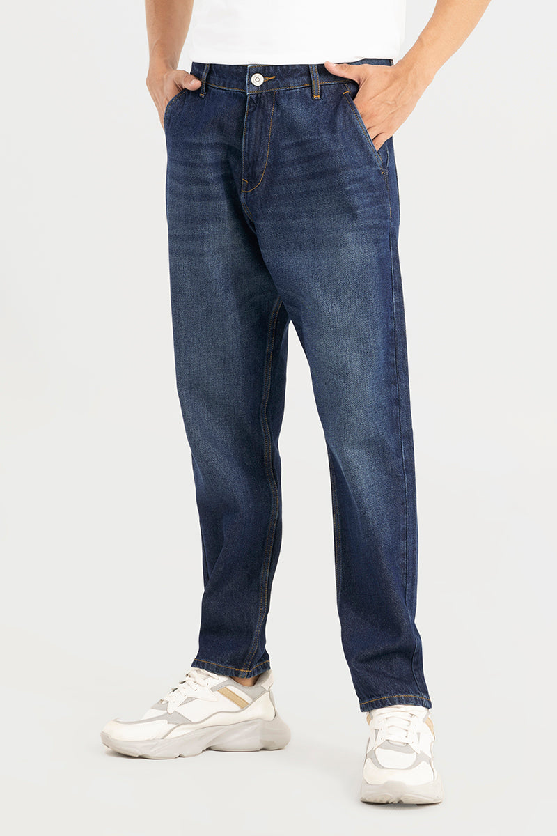 Zappy Mid Blue Basic Baggy Jeans | Relove