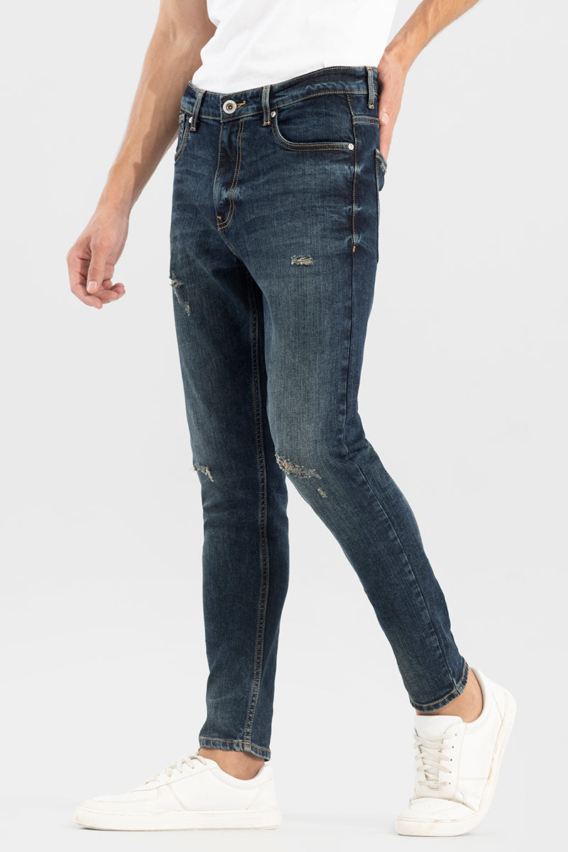 Kenni Grunge Blue Skinny Jeans | Relove