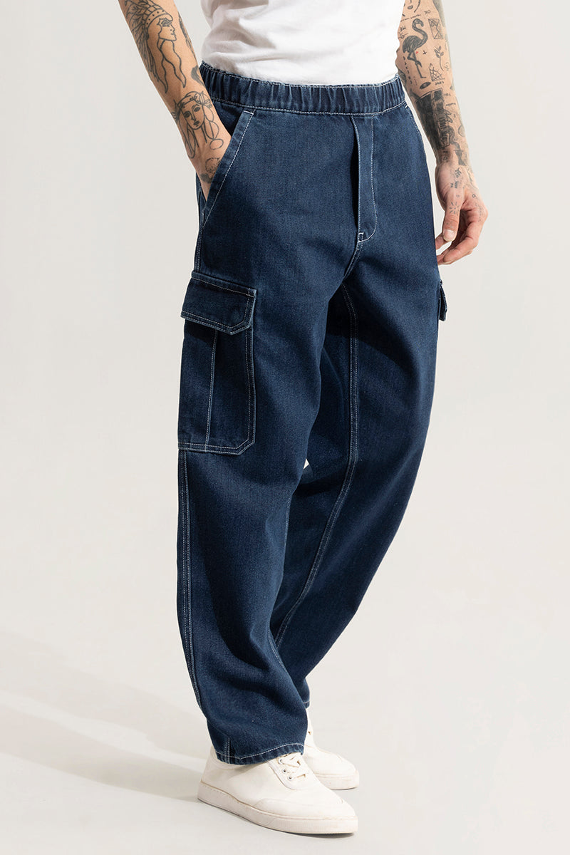 Pull On Denim Blue Baggy Fit Jeans | Relove