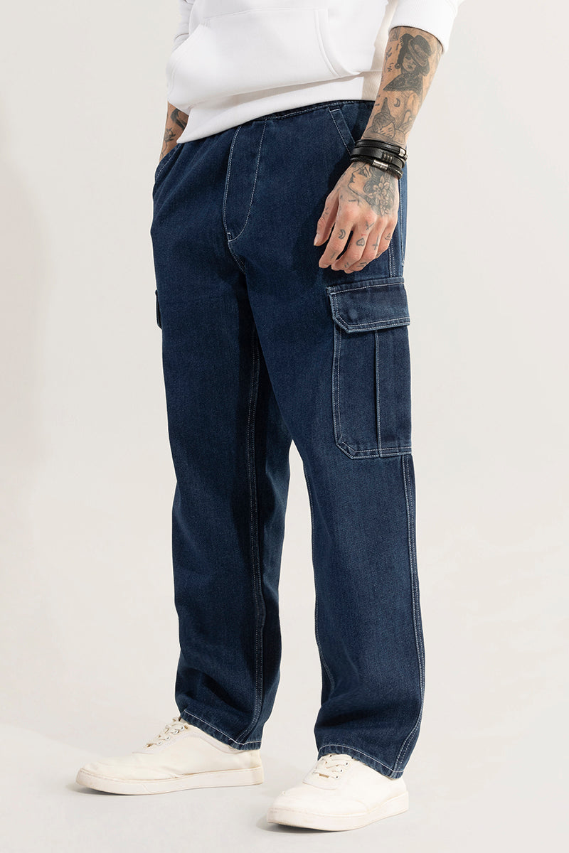 Pull On Denim Blue Baggy Fit Jeans | Relove