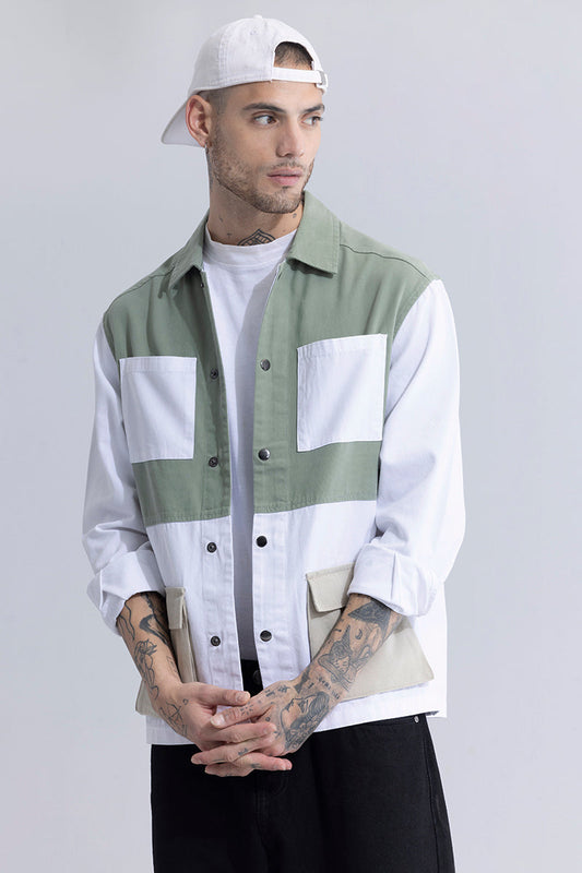 Contour Patch Green Overshirt | Relove