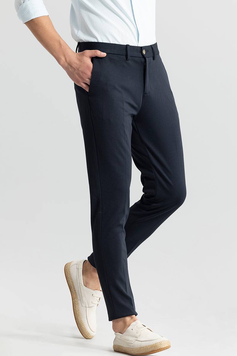 Weave Knit Navy Trouser | Relove