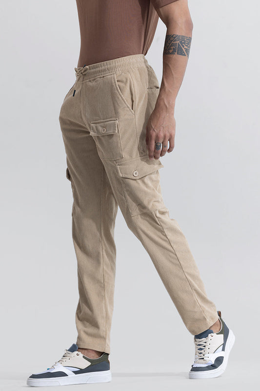 Cullin Beige Corduroy Cargo Pant | Relove