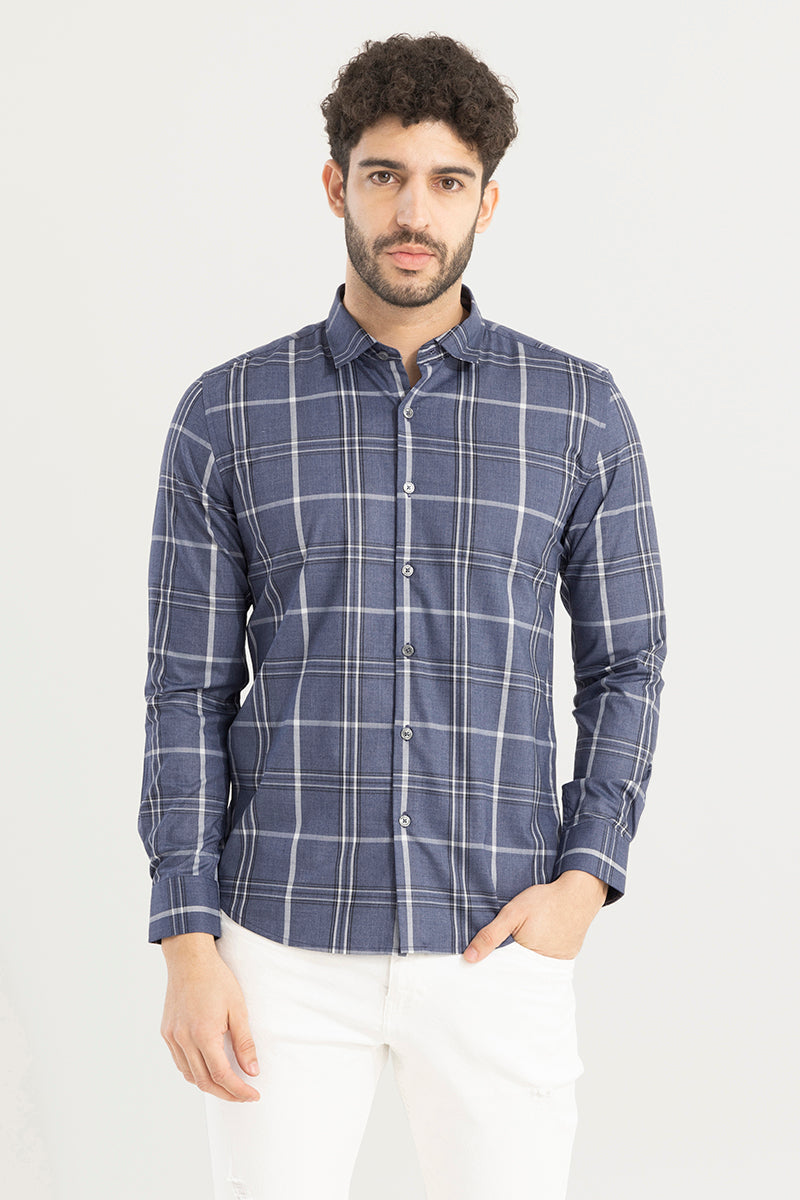 Cubix Square Melange Blue Shirt | Relove