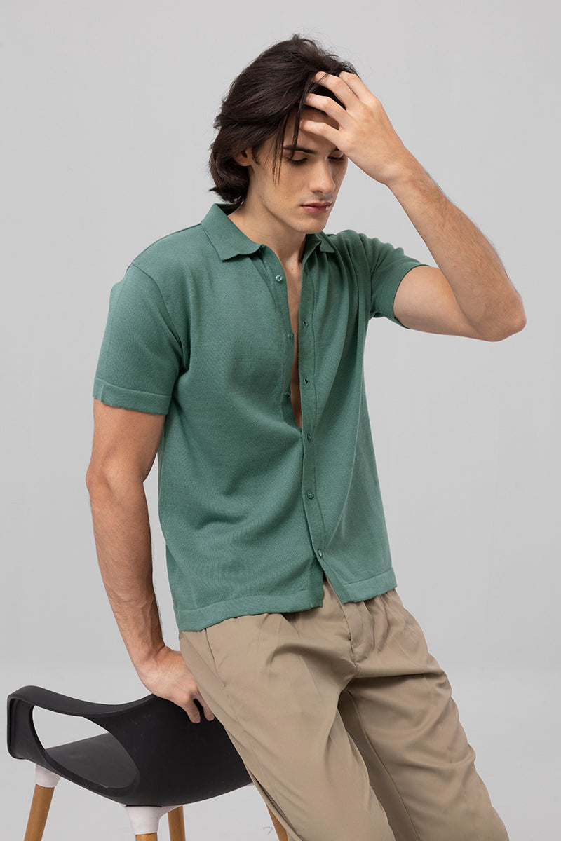 Fine Knit Green Shirt | Relove