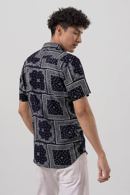 Galaxy Paisley Navy Shirt | Relove