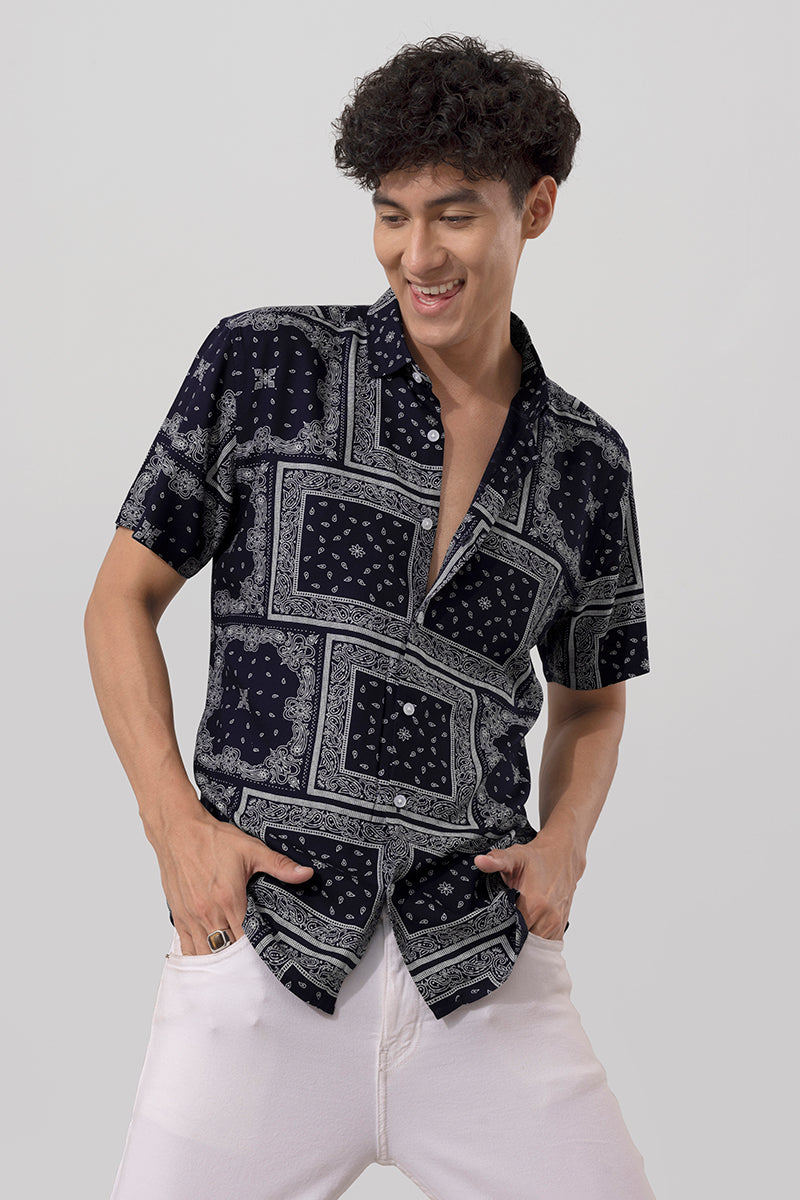 Galaxy Paisley Navy Shirt | Relove