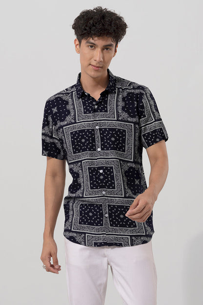 Galaxy Paisley Navy Shirt | Relove