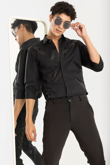 Slash Sequence Black Shirt | Relove