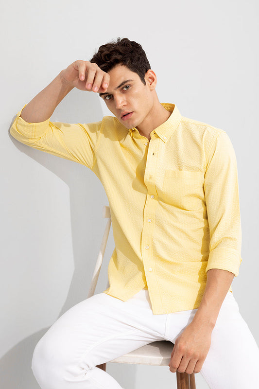 Bubble Seer Sucker Yellow Shirt | Relove