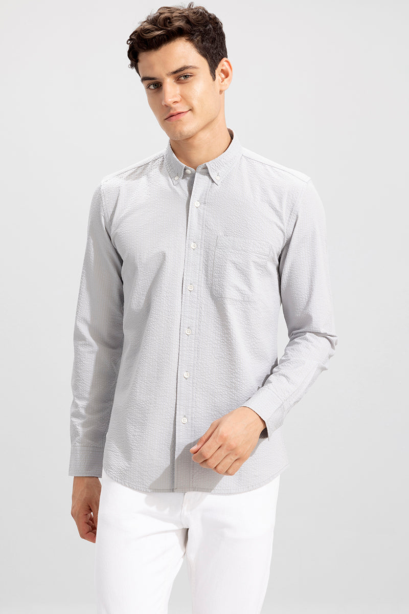 Bubble Seer Sucker Grey Shirt | Relove