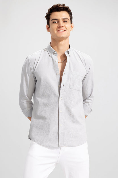 Bubble Seer Sucker Grey Shirt | Relove