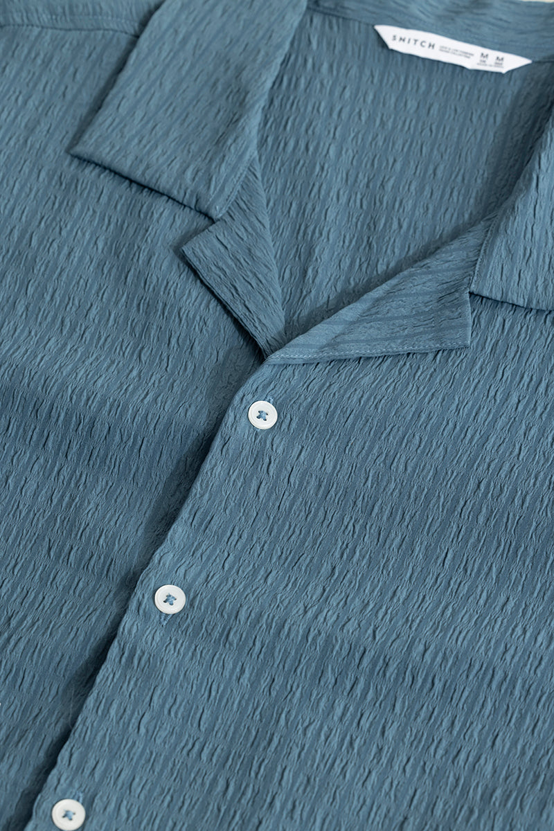 Absolute Seer Sucker Steel Blue Shirt | Relove