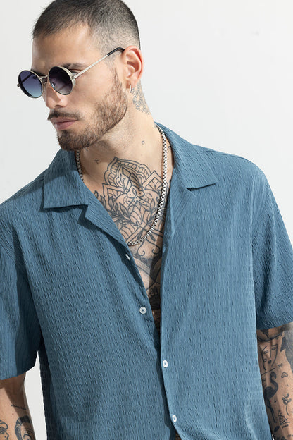 Absolute Seer Sucker Steel Blue Shirt | Relove