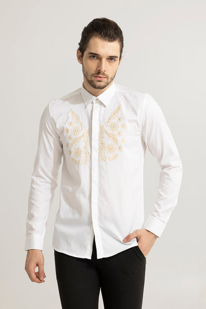 Florists White Embroidery Shirt | Relove