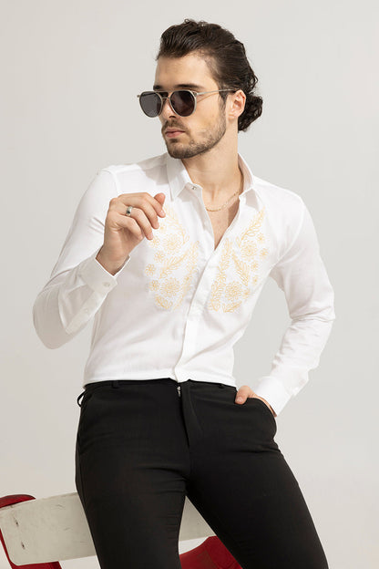 Florists White Embroidery Shirt | Relove