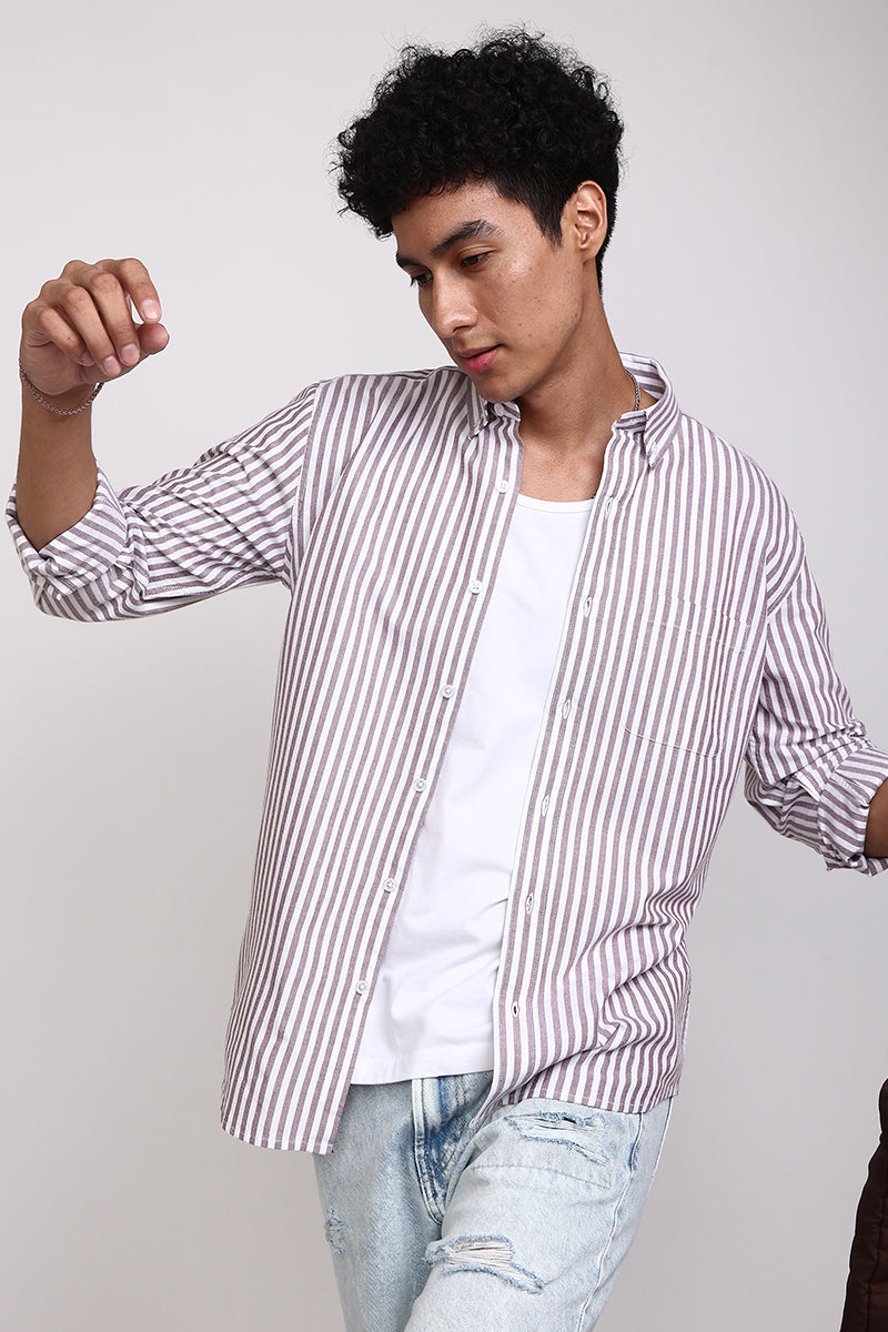 Basic Stripe Mauve Shirt | Relove