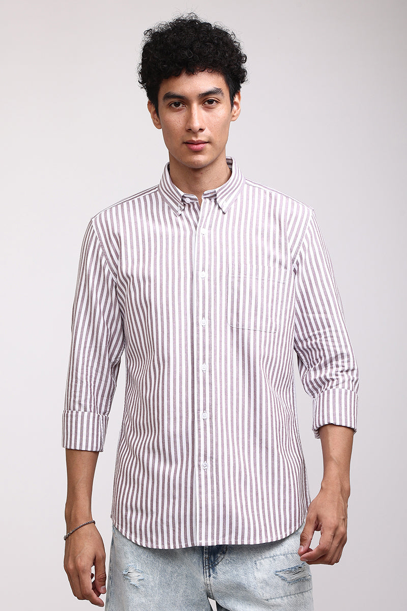 Basic Stripe Mauve Shirt | Relove