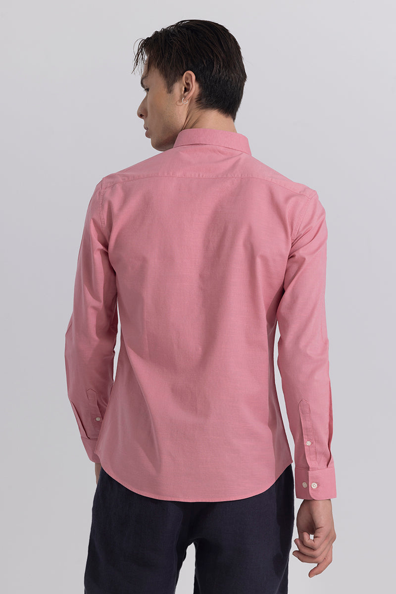 Linen Blend Coral Pink Shirt | Relove