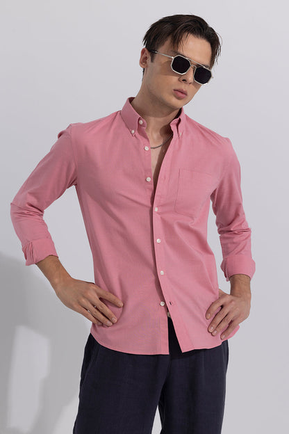 Linen Blend Coral Pink Shirt | Relove