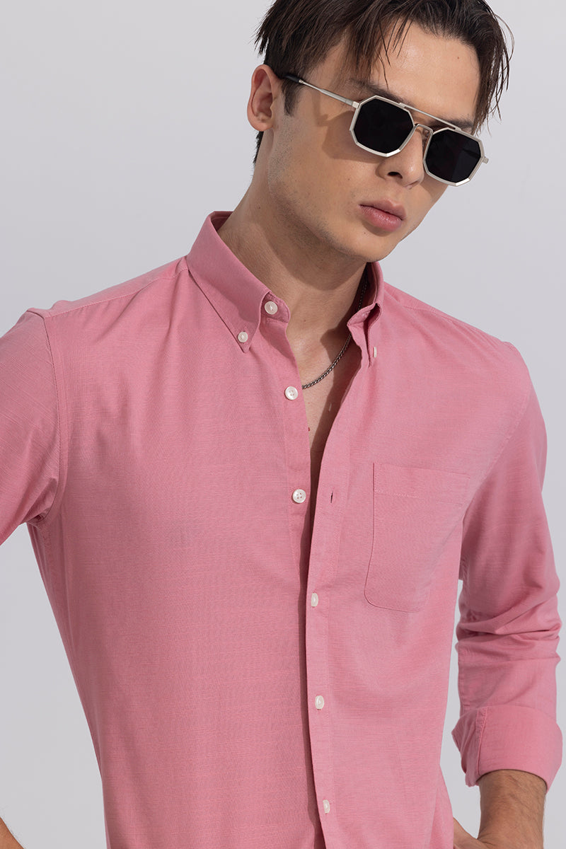 Linen Blend Coral Pink Shirt | Relove