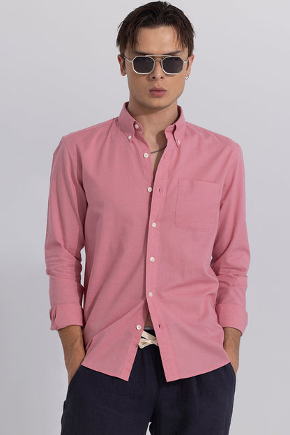 Linen Blend Coral Pink Shirt | Relove