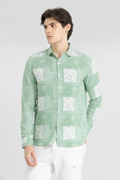 Persian Motif Green Shirt | Relove