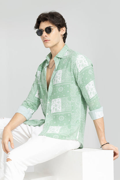 Persian Motif Green Shirt | Relove