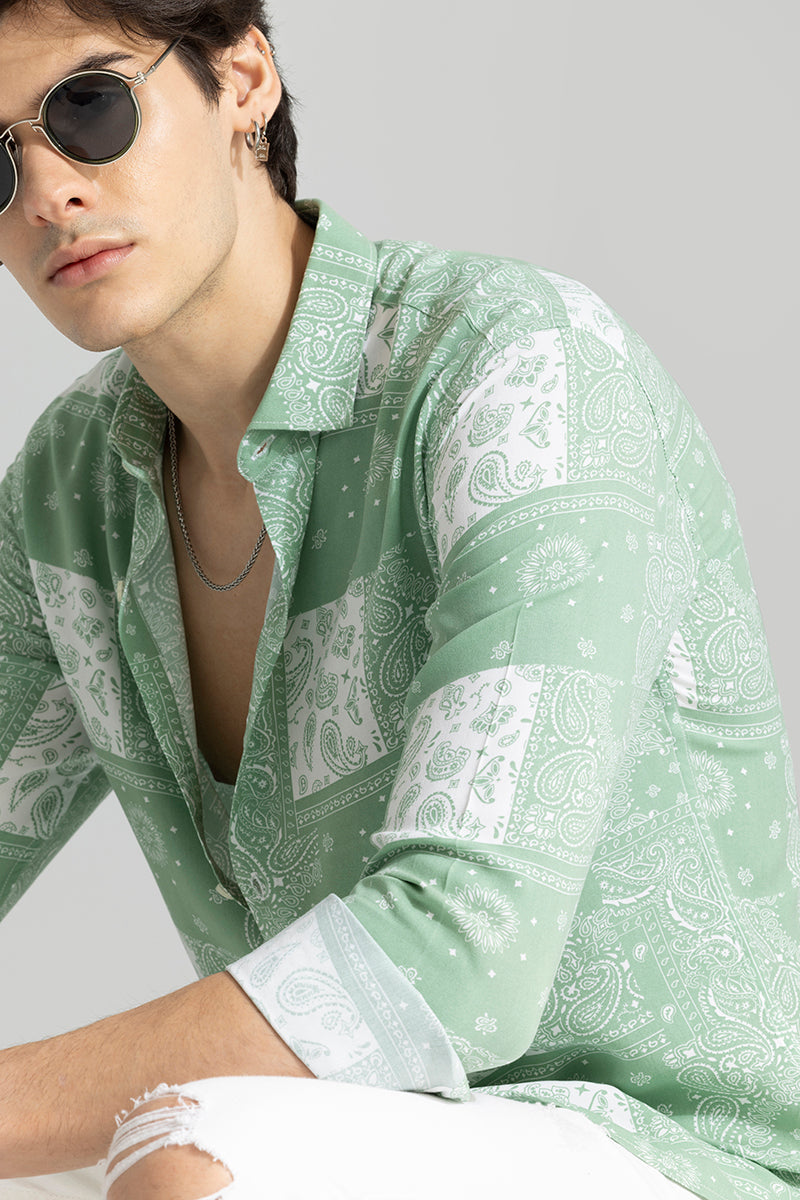 Persian Motif Green Shirt | Relove