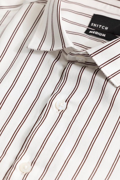 Dual Line Stripe White Shirt | Relove