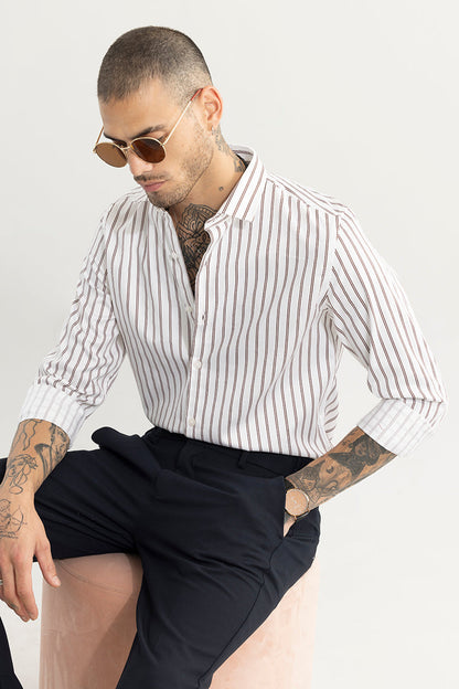 Dual Line Stripe White Shirt | Relove