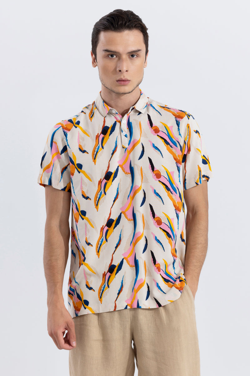 Falling Colour Polo T-Shirt | Relove