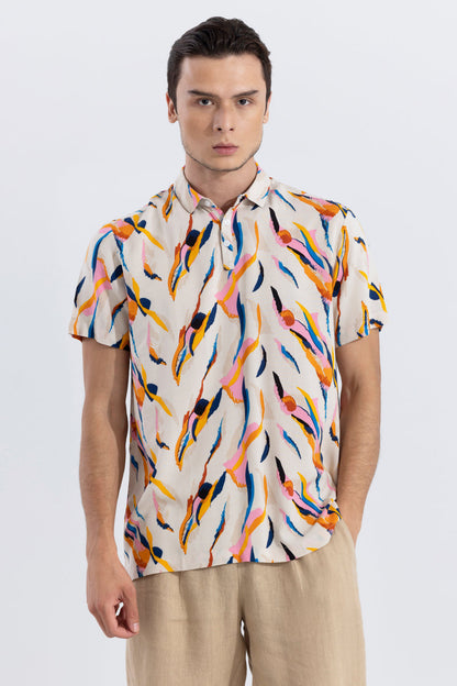 Falling Colour Polo T-Shirt | Relove