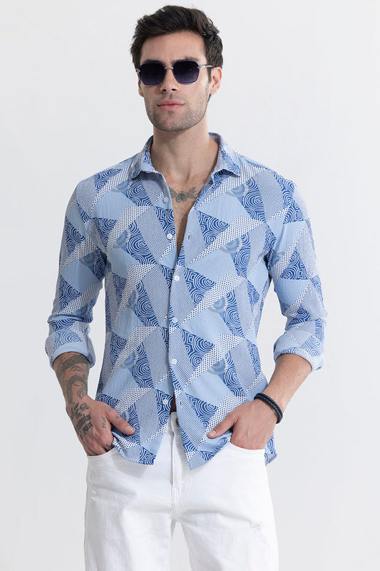 Abstract Trio Blue Shirt | Relove