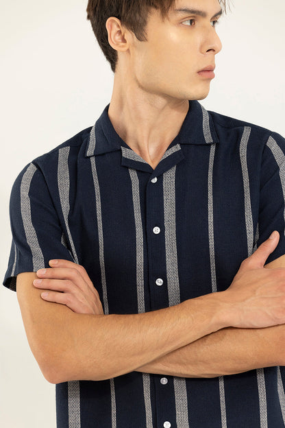 Astral Weave Stripe Navy Shirt | Relove